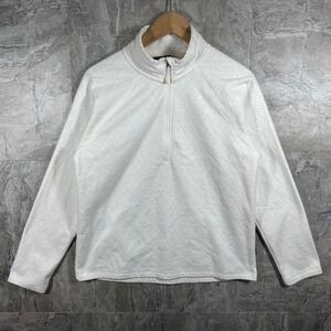 Eddie Bauer Sweater Women's XXL Long Sleeve Polar Fleece Quarter Zip Mock Neck